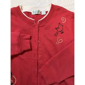 Vintage Granny core Red Shenanigans Red Cardinal And Cat Sweater‎ Size L